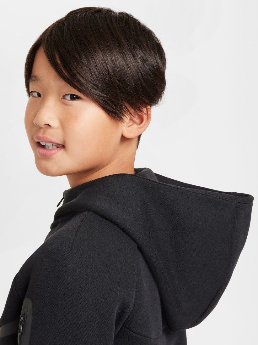 Chaqueta con Capucha Nike Sportswear Tech Fleece J�nior Negra