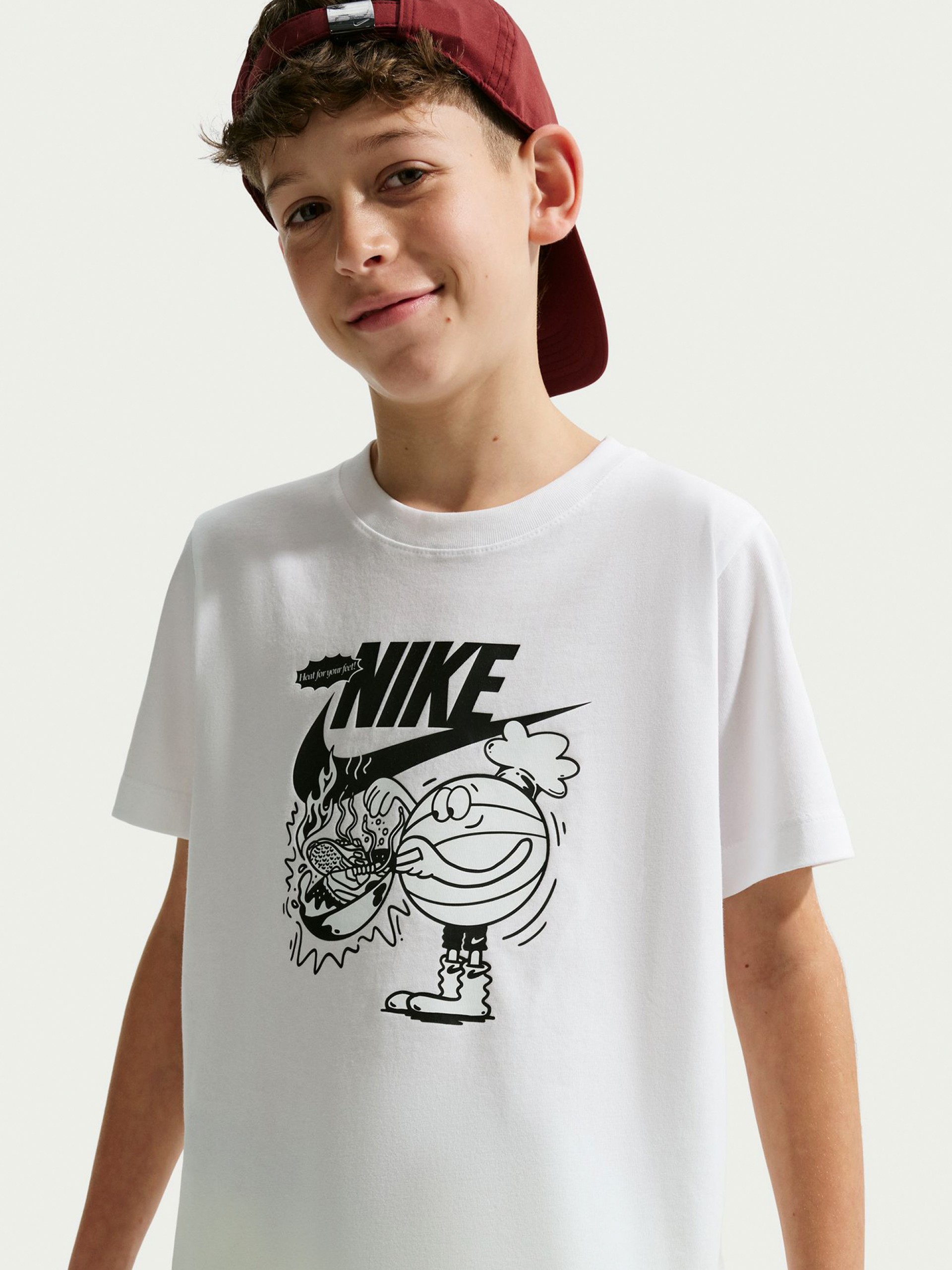 Camiseta Nike Sportswear Food Júnior Blanca