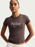 Camiseta Nike Sportswear Cropped Marrón Para Mujer Camiseta Nike Sportswear Cropped Marrón Para Mujer