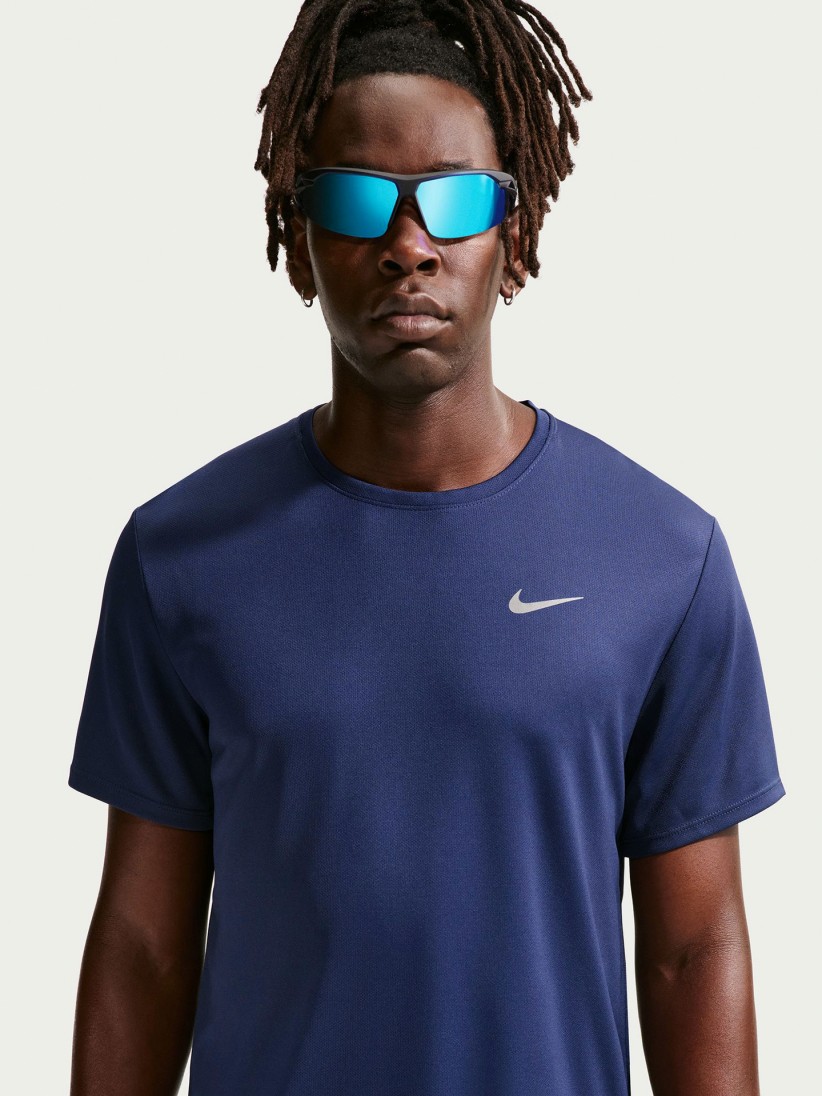 Camiseta de Running Nike Miler Dri-FIT UV Azul Para Hombre
