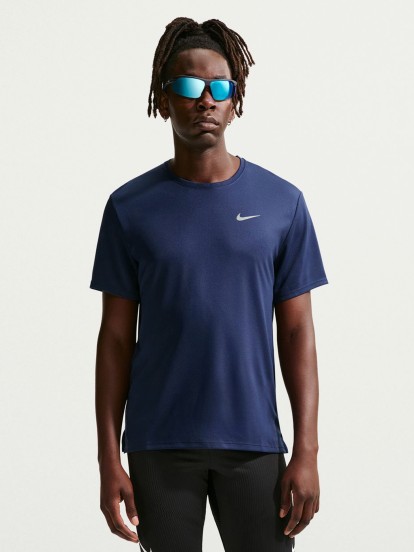 Camiseta de Running Nike Miler Dri-FIT UV Azul Para Hombre