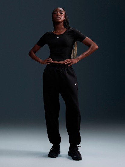 Nike Sportswear Phoenix Fleece High Rise Black Trousers For Women Nike Sportswear Phoenix Fleece High Rise Black Trousers For Women