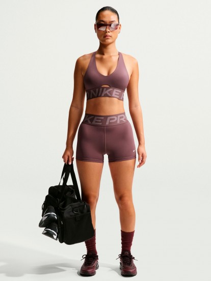 Nike Pro Sculpt 8cm Burgundy Biker Shorts For Women