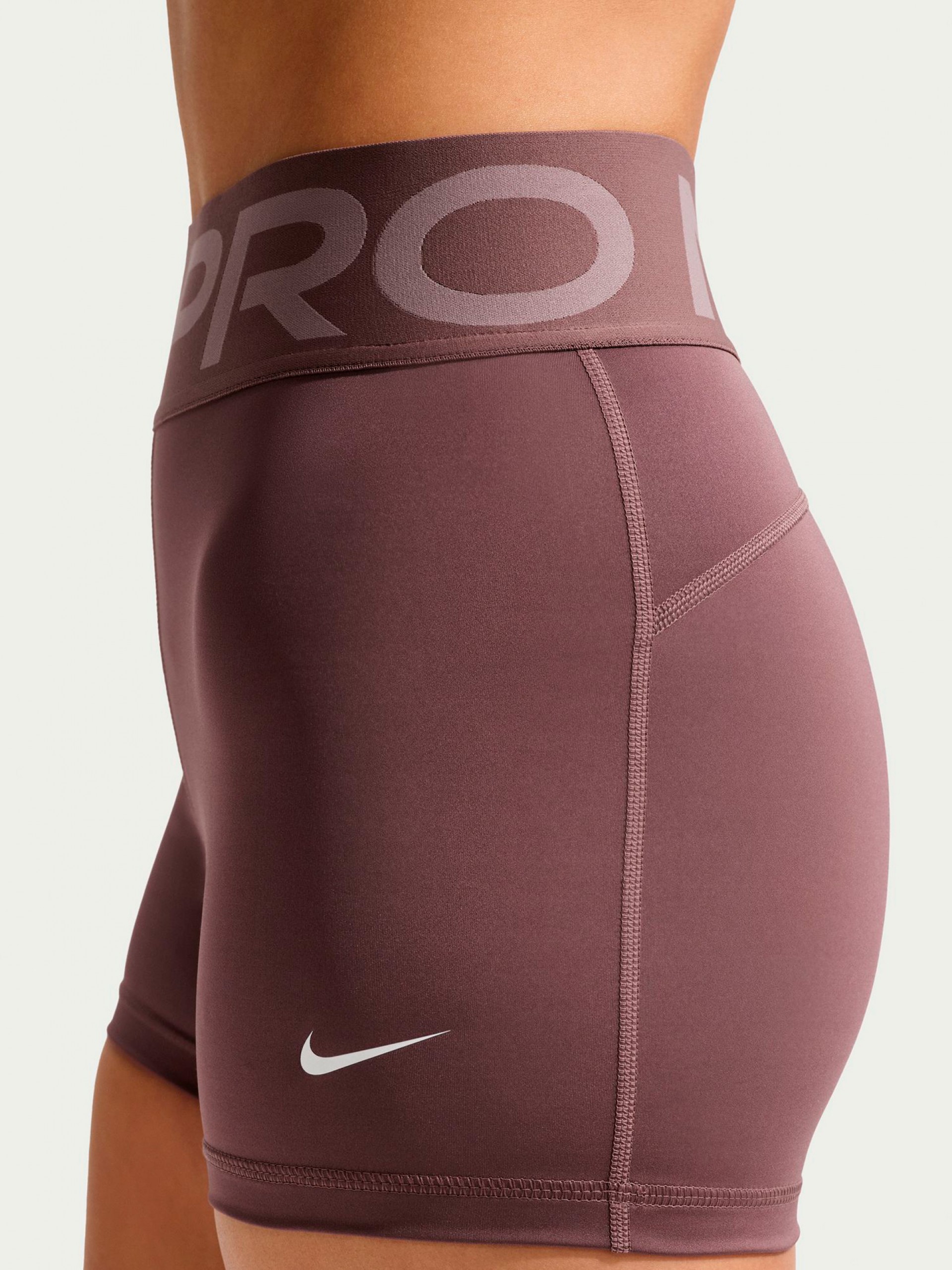 Nike Pro Sculpt 8cm Burgundy Biker Shorts For Women