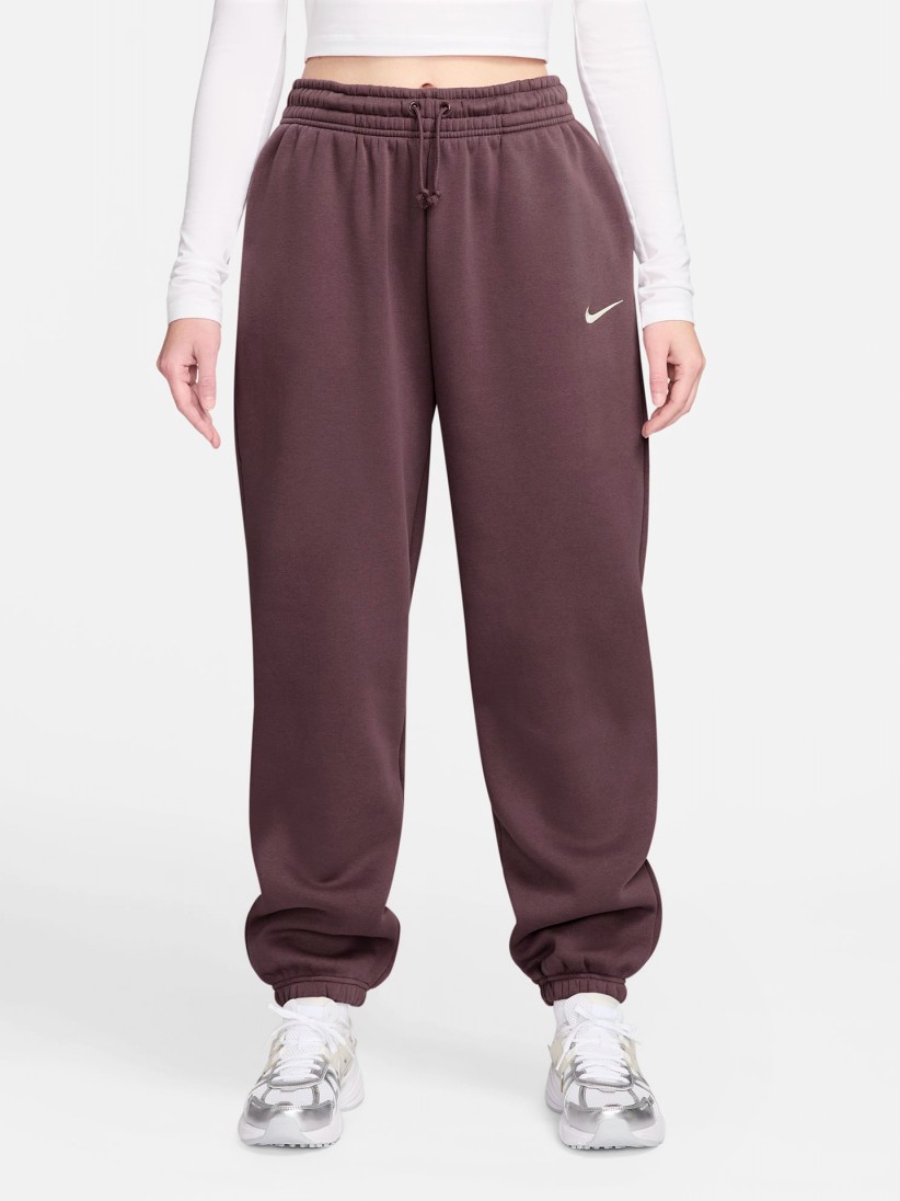 Pantalones Nike Sportswear Phoenix Fleece High Rise Burdeos Para Mujer