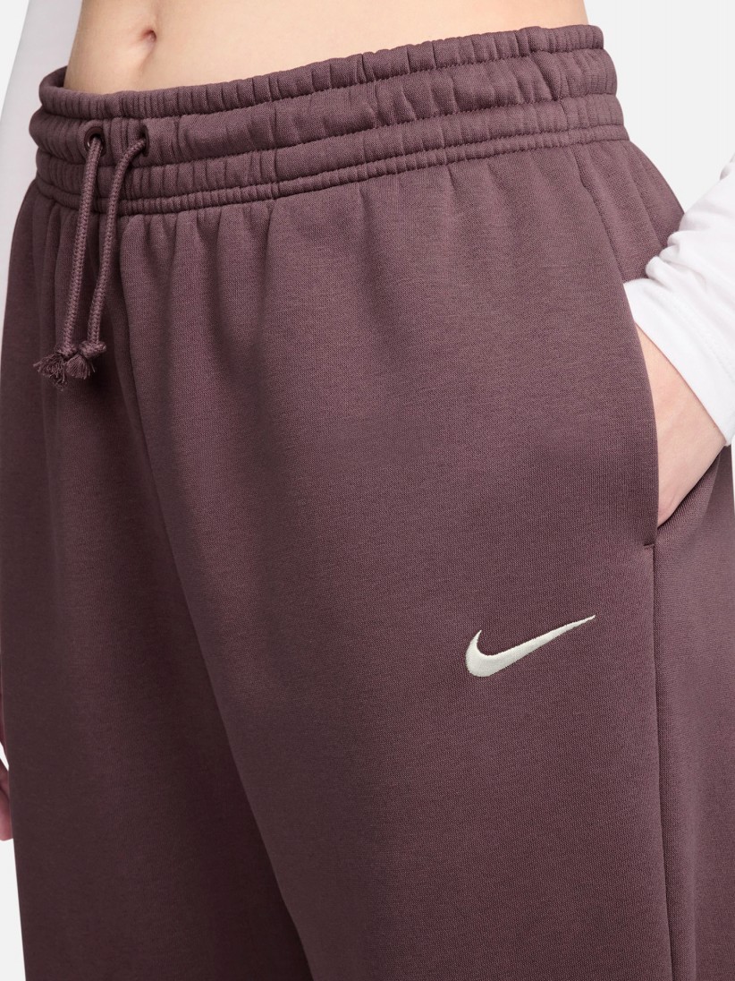 Pantalones Nike Sportswear Phoenix Fleece High Rise Burdeos Para Mujer