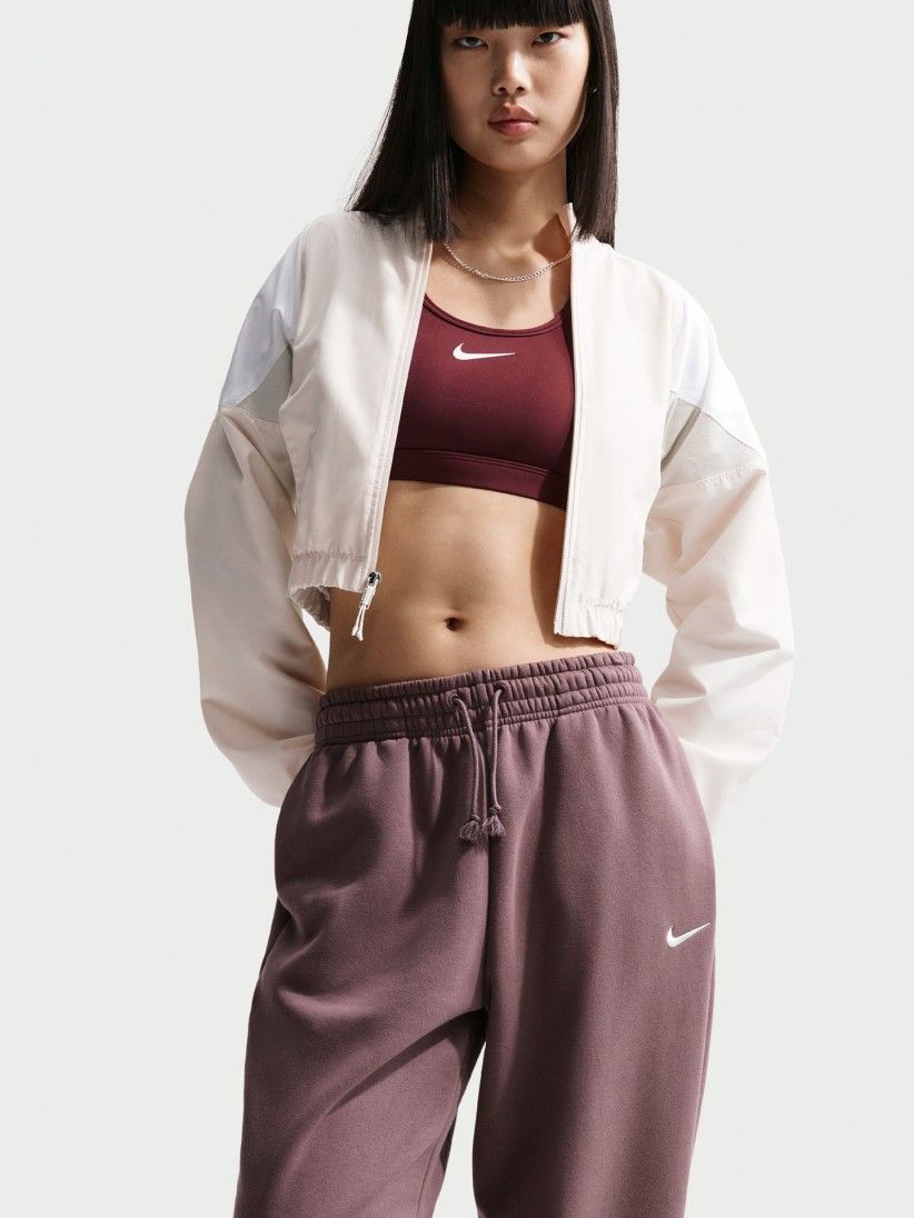 Pantalones Nike Sportswear Phoenix Fleece High Rise Burdeos Para Mujer
