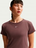 Nike Sportswear Tight Ribbed Burgundy T-shirt For Women