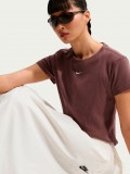 Nike Sportswear Tight Ribbed Burgundy T-shirt For Women