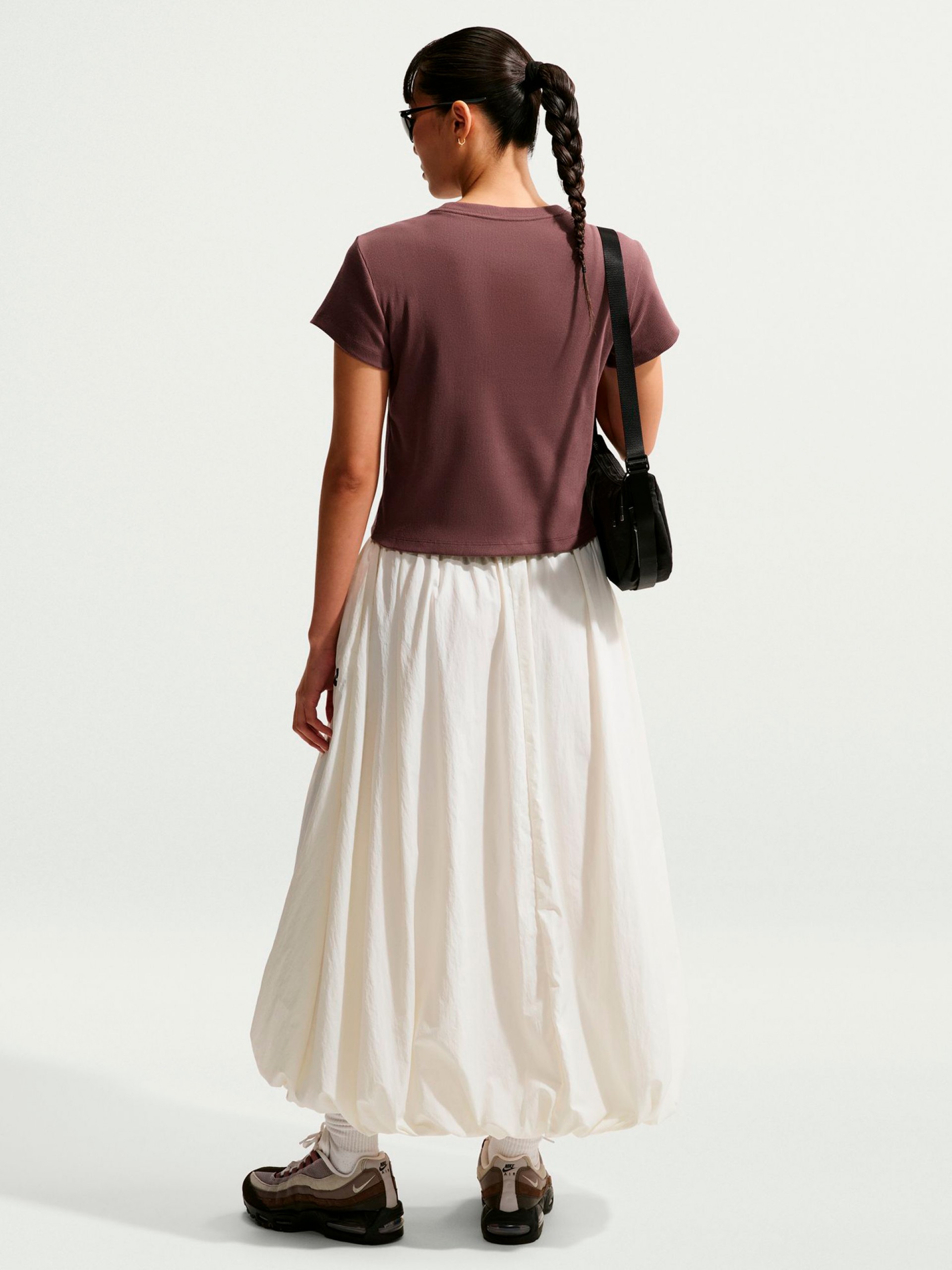 Nike Sportswear Tight Ribbed Burgundy T-shirt For Women