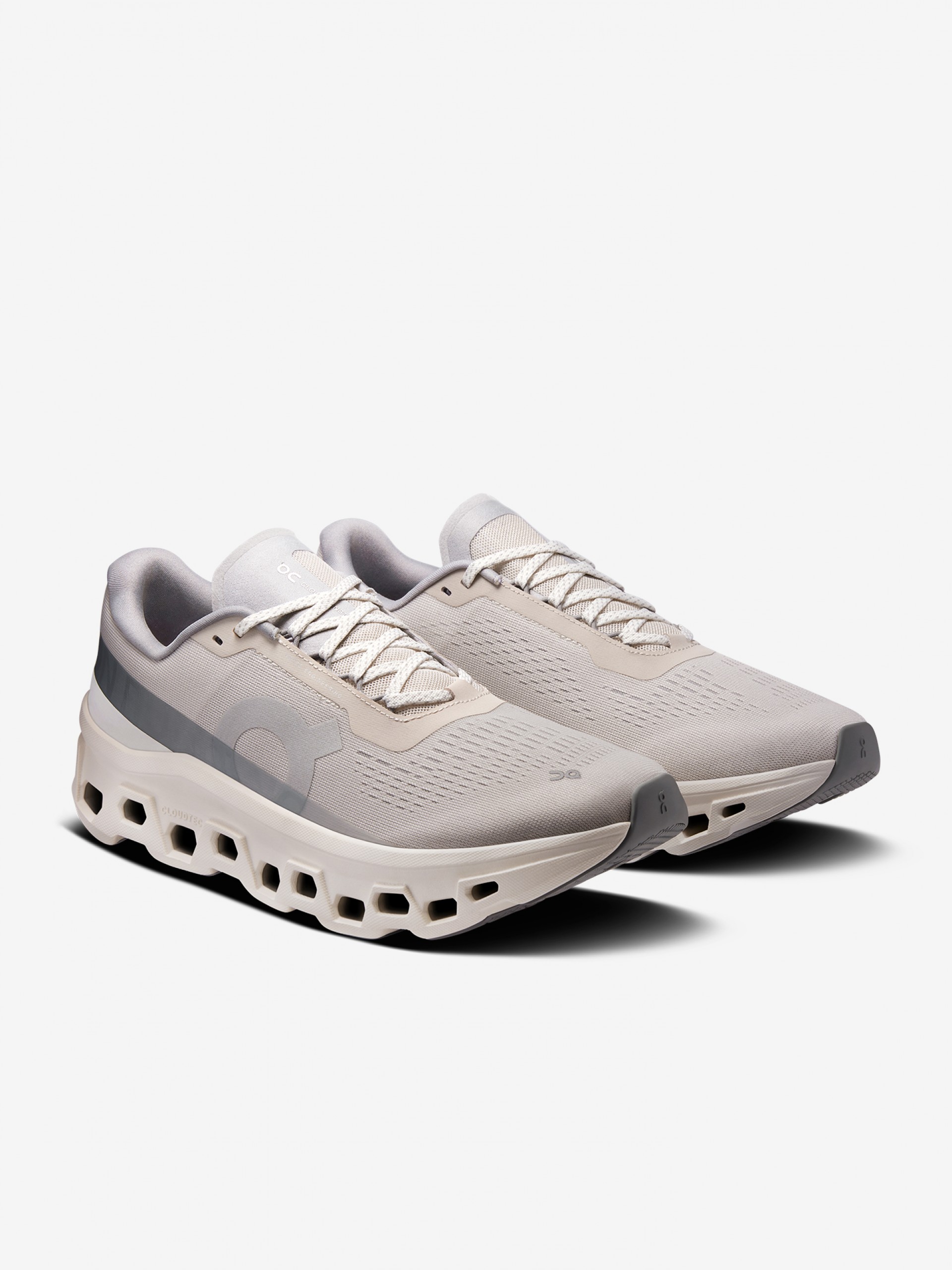 On Running Cloudmonster 1 Beige and Grey Sneakers