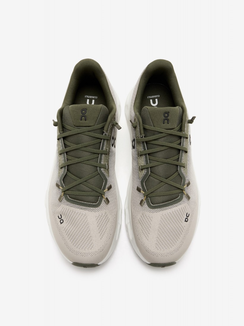 On Running Cloudtilt Green and Beige Sneakers