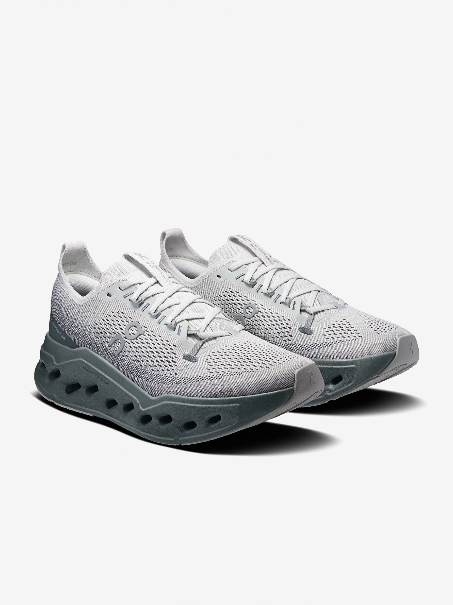 On Running Cloudsurfer Max Grey and White Running Trainers