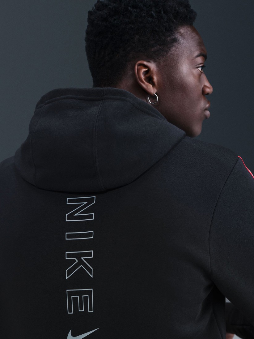 Nike Sportswear City Side Black and Red Hooded Jacket For Men