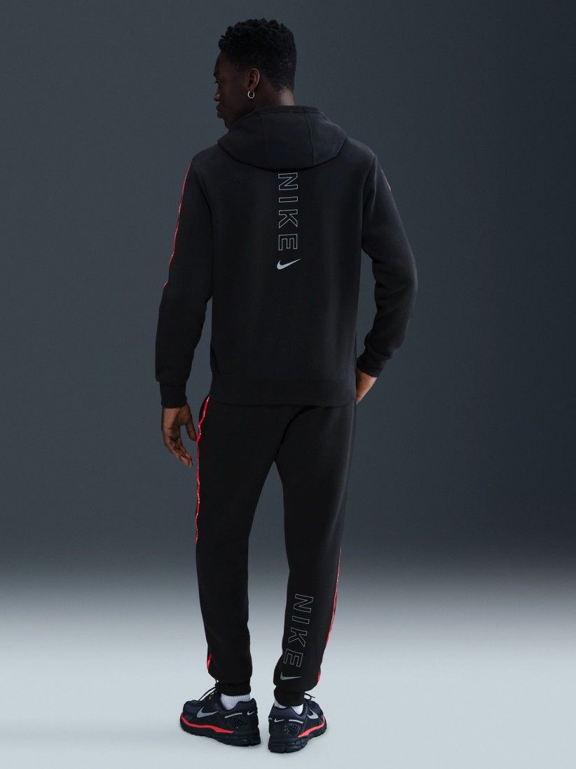 Nike Sportswear City Side Black and Red Hooded Jacket For Men