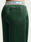 Nike Sportswear Loose Mid-Rise Satin Green and White Trousers For Women