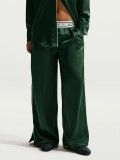 Nike Sportswear Loose Mid-Rise Satin Green and White Trousers For Women
