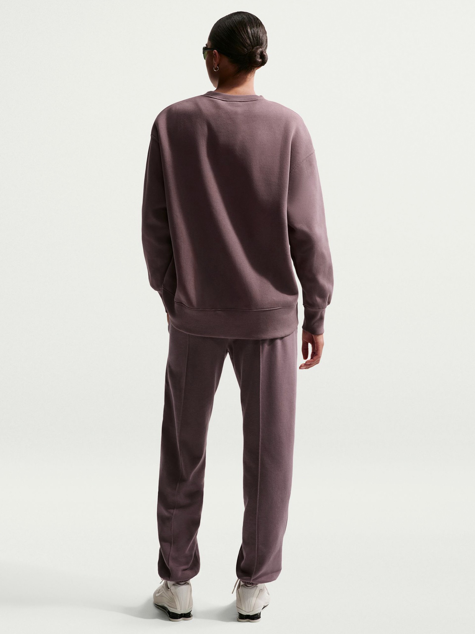 Calças Nike Sportswear Chill Terry Mid-Rise Bordeaux Para Mulher