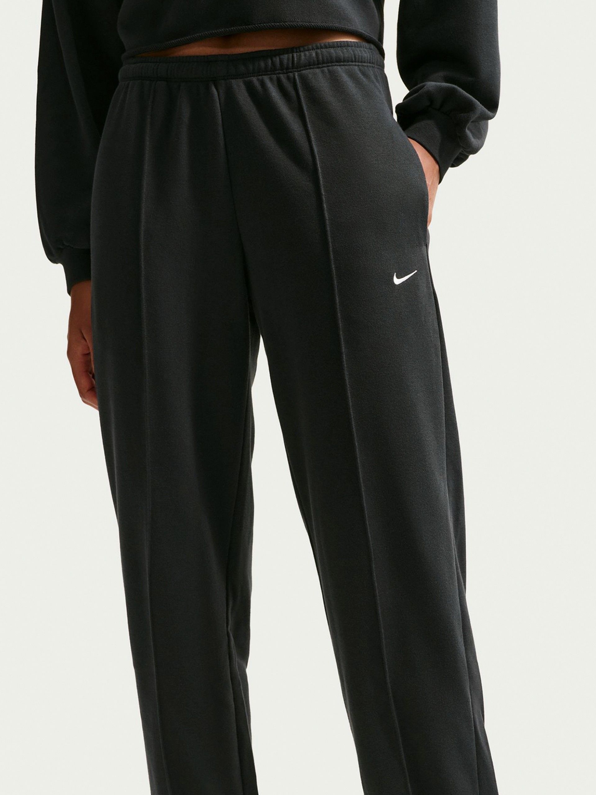 Nike Sportswear Chill Terry Mid-Rise Black Trousers For Women