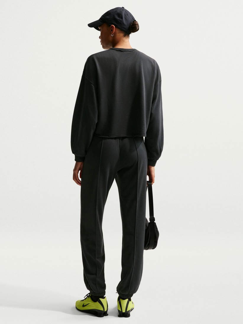 Nike Sportswear Chill Terry Mid-Rise Black Trousers For Women