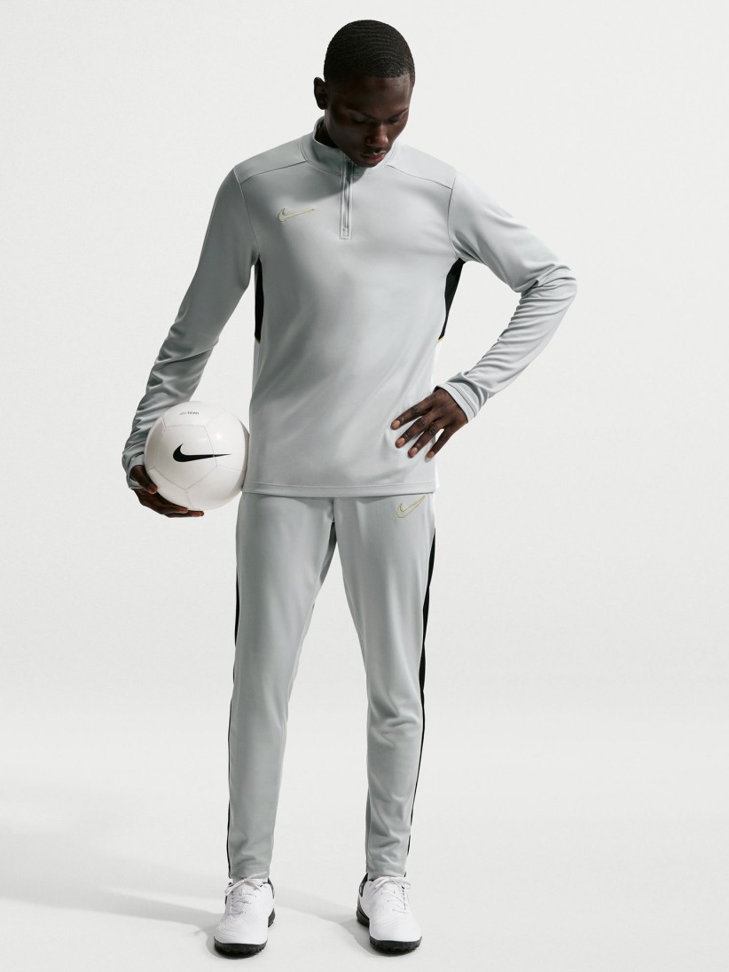 Nike Academy Dri-FIT Grey, Black and Golden Football Zip Sweater For Men Nike Academy Dri-FIT Grey, Black and Golden Football Zip Sweater For Men