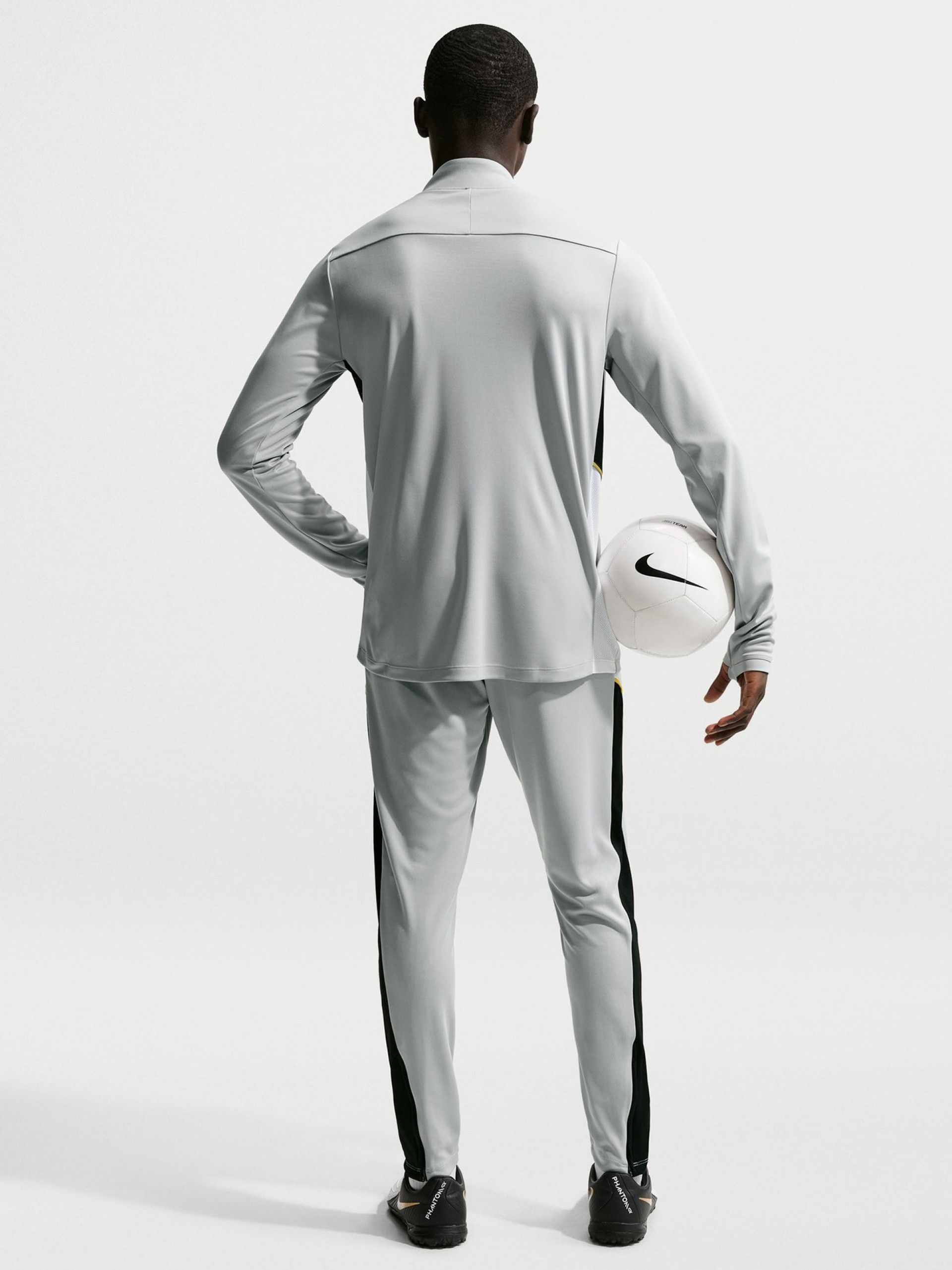 Camisola com Fecho de Futebol Nike Academy Dri-FIT Cinzenta, Preta e Dourada Para Homem