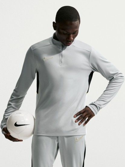 Nike Academy Dri-FIT Grey, Black and Golden Football Zip Sweater For Men