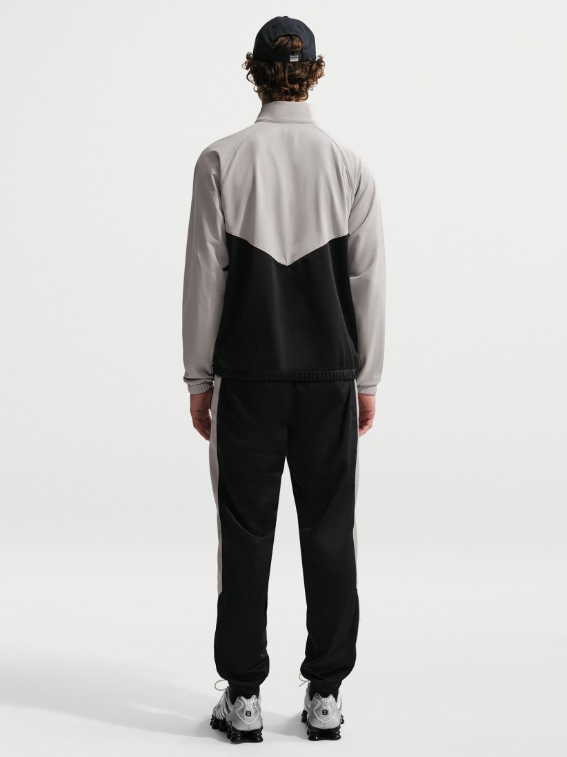 Nike Windrunner Poly-Knit Black and Grey Tracksuit For Men