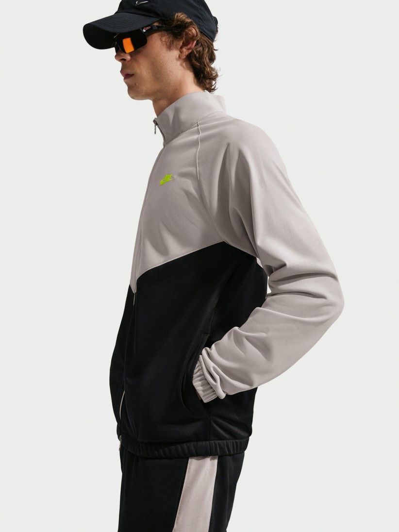 Nike Windrunner Poly-Knit Black and Grey Tracksuit For Men