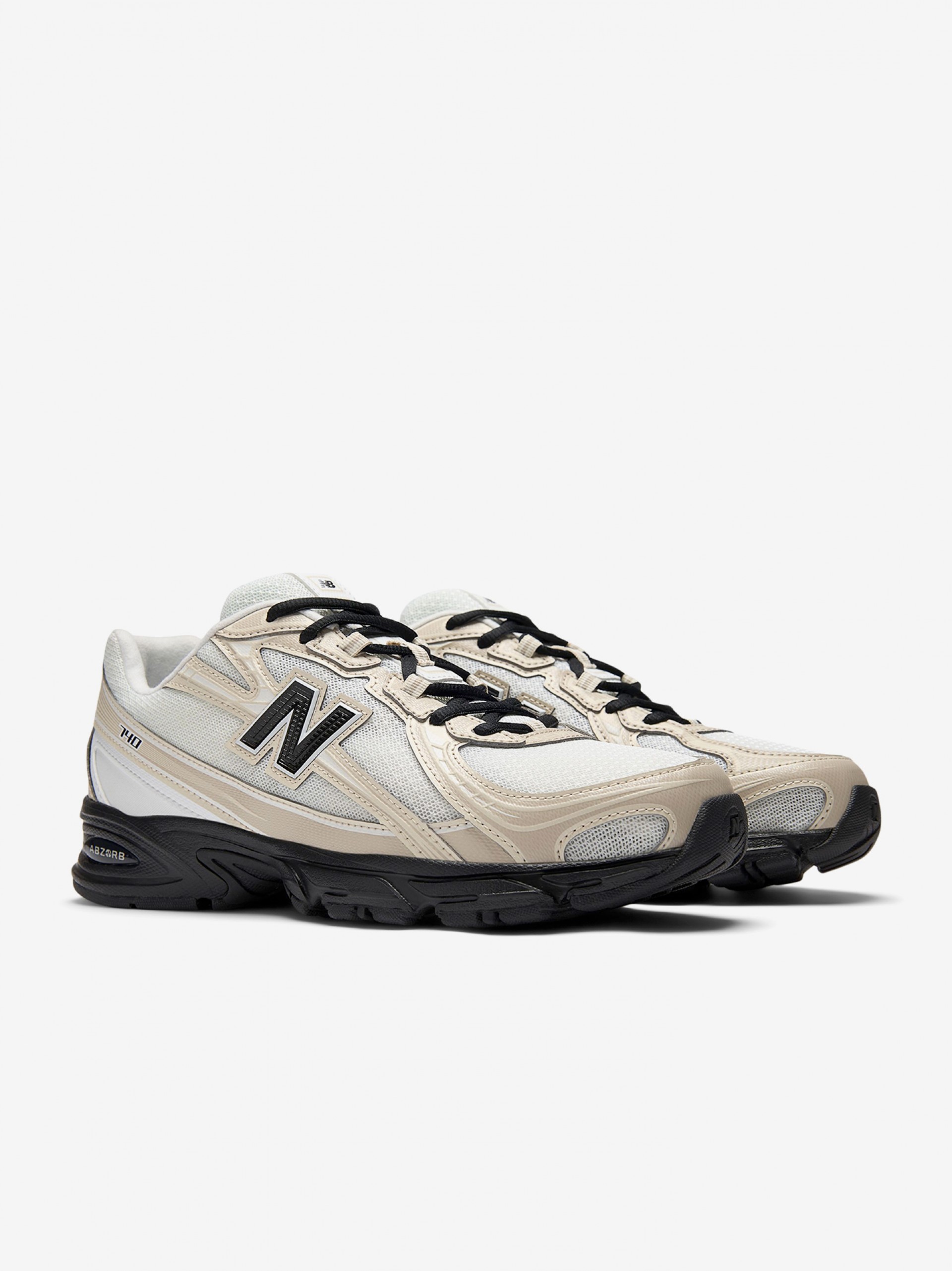New Balance U740 V2 White, Beige and Black Sneakers