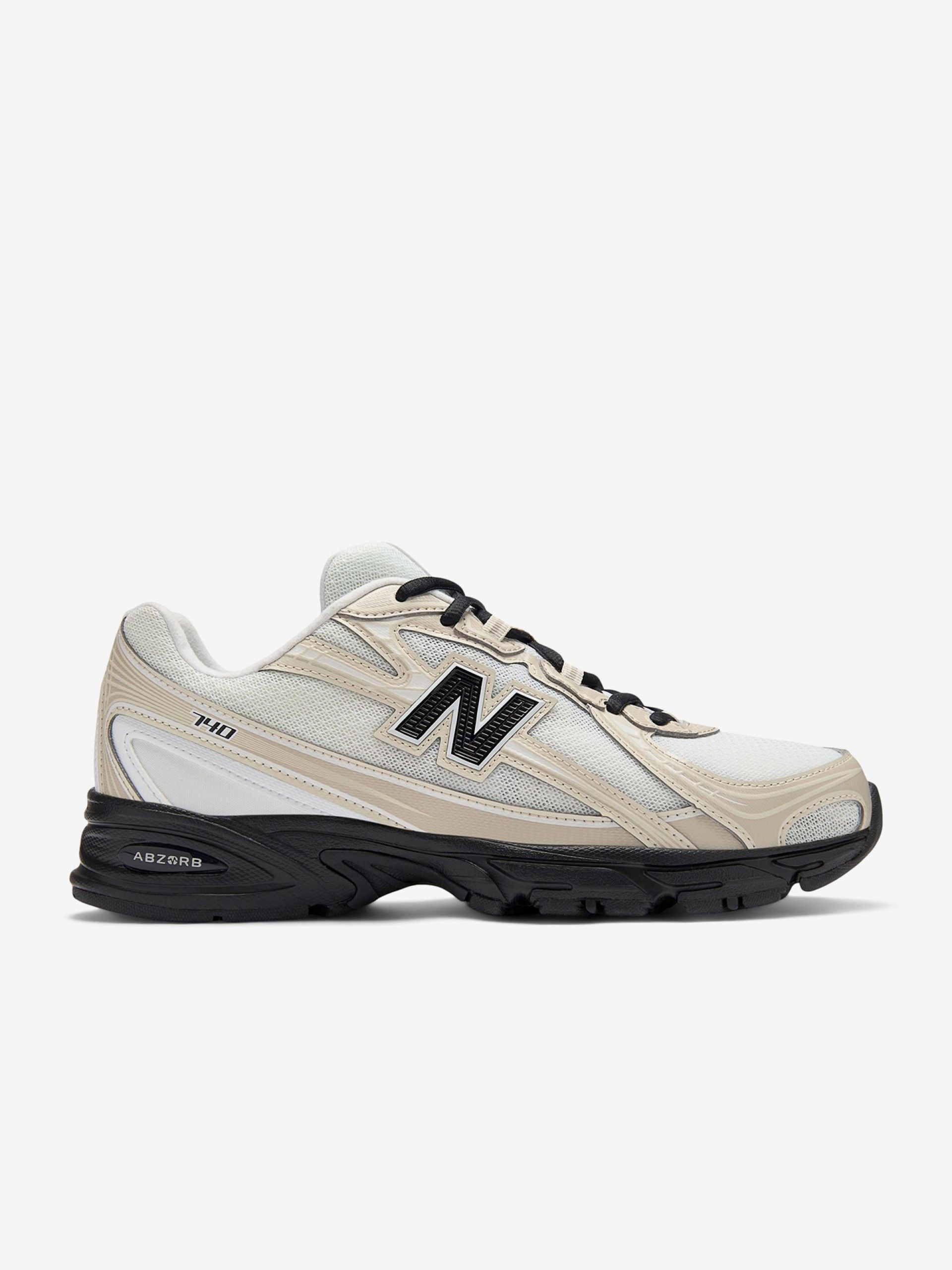 New Balance U740 V2 White, Beige and Black Sneakers