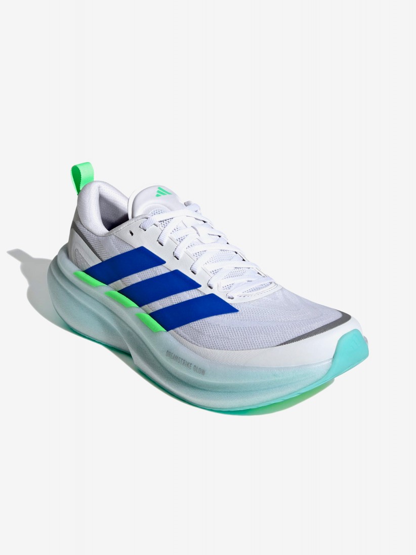 Adidas Supernova Glide White, Blue and Green Running Trainers