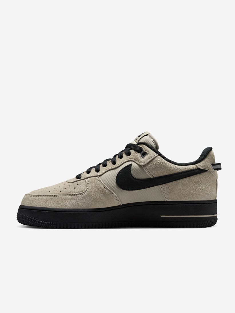 Nike Air Force 1 07 LV8 Beige and Black Suede and Fabric Sneakers For Men