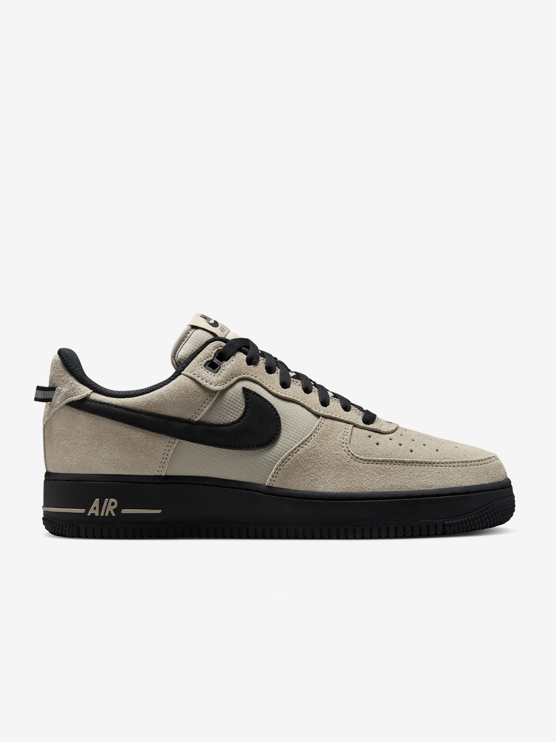 Nike Air Force 1 07 LV8 Beige and Black Suede and Fabric Sneakers For Men