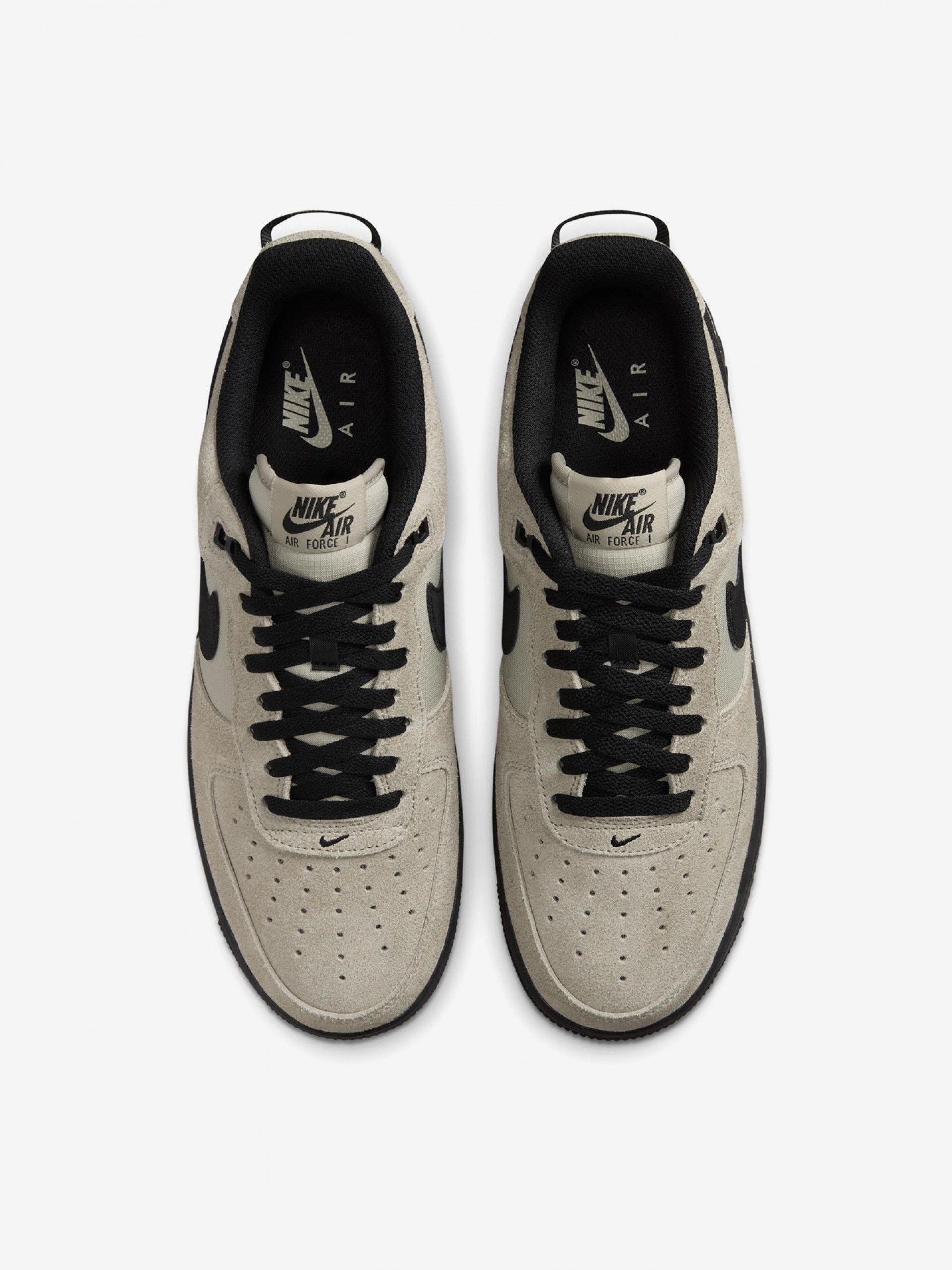 Nike Air Force 1 07 LV8 Beige and Black Suede and Fabric Sneakers For Men