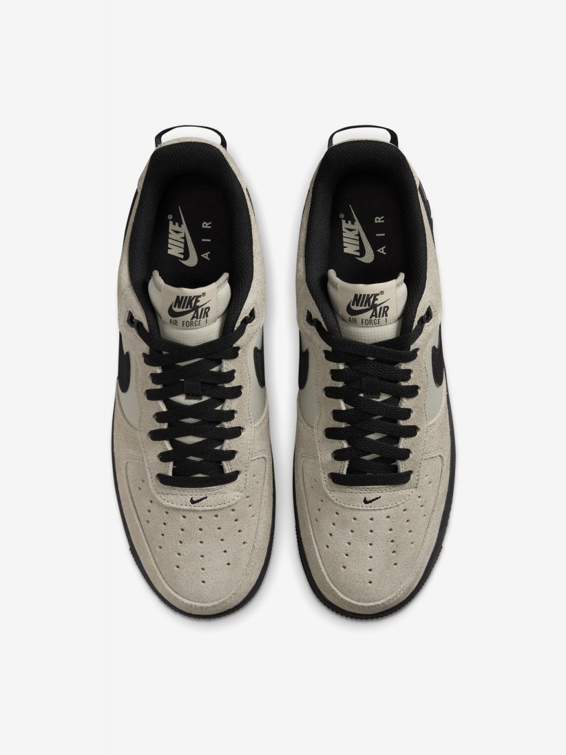 Nike Air Force 1 07 LV8 Beige and Black Suede and Fabric Sneakers For Men