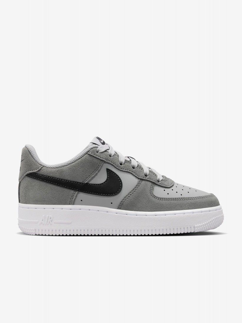 Nike Air Force 1 Essential+ Grey Leather and Suede Junior Sneakers