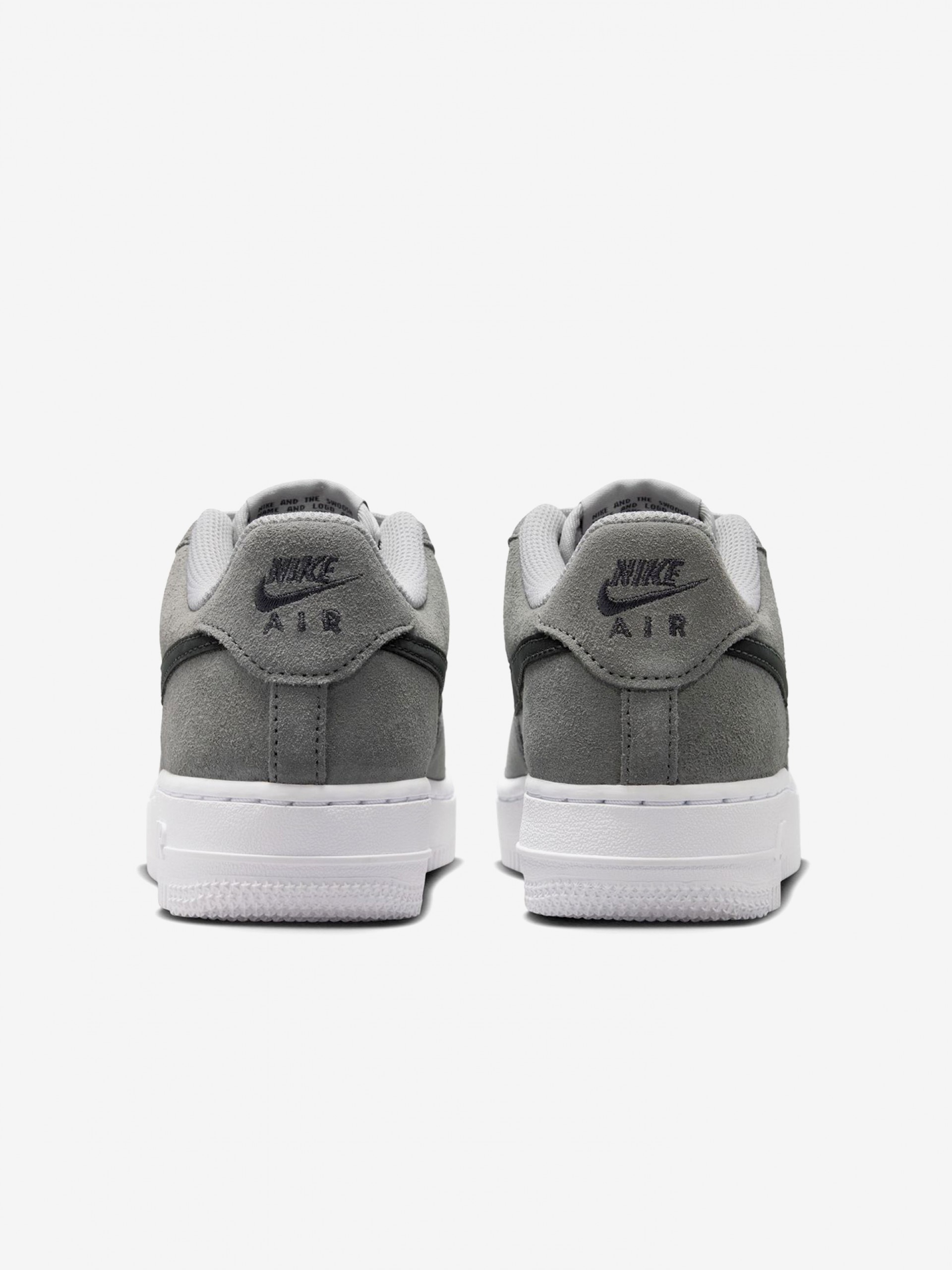 Nike Air Force 1 Essential+ Grey Leather and Suede Junior Sneakers