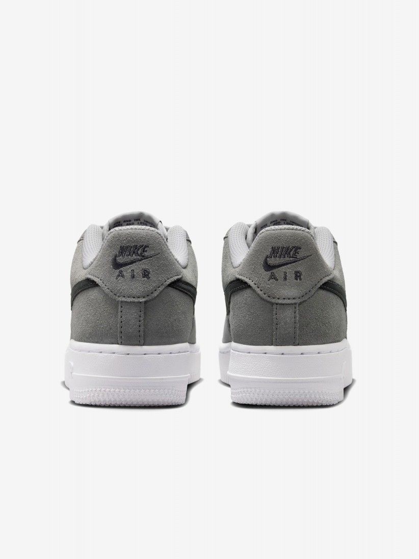 Nike Air Force 1 Essential+ Grey Leather and Suede Junior Sneakers