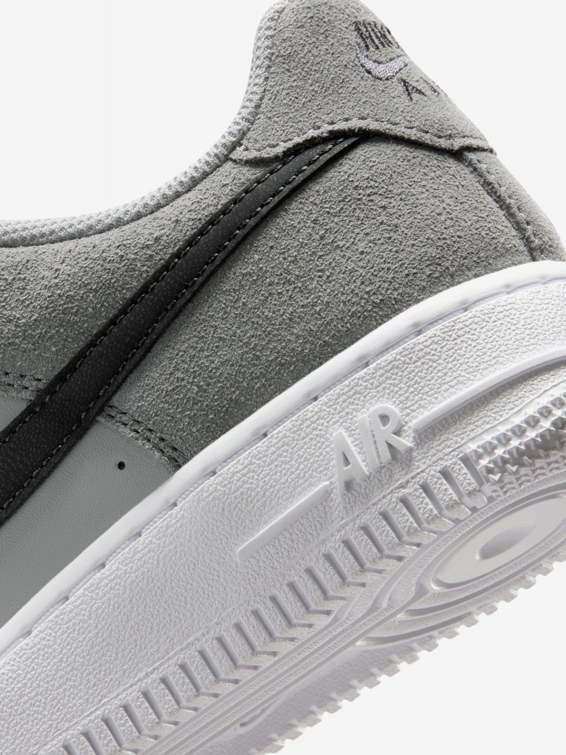 Nike Air Force 1 Essential+ Grey Leather and Suede Junior Sneakers