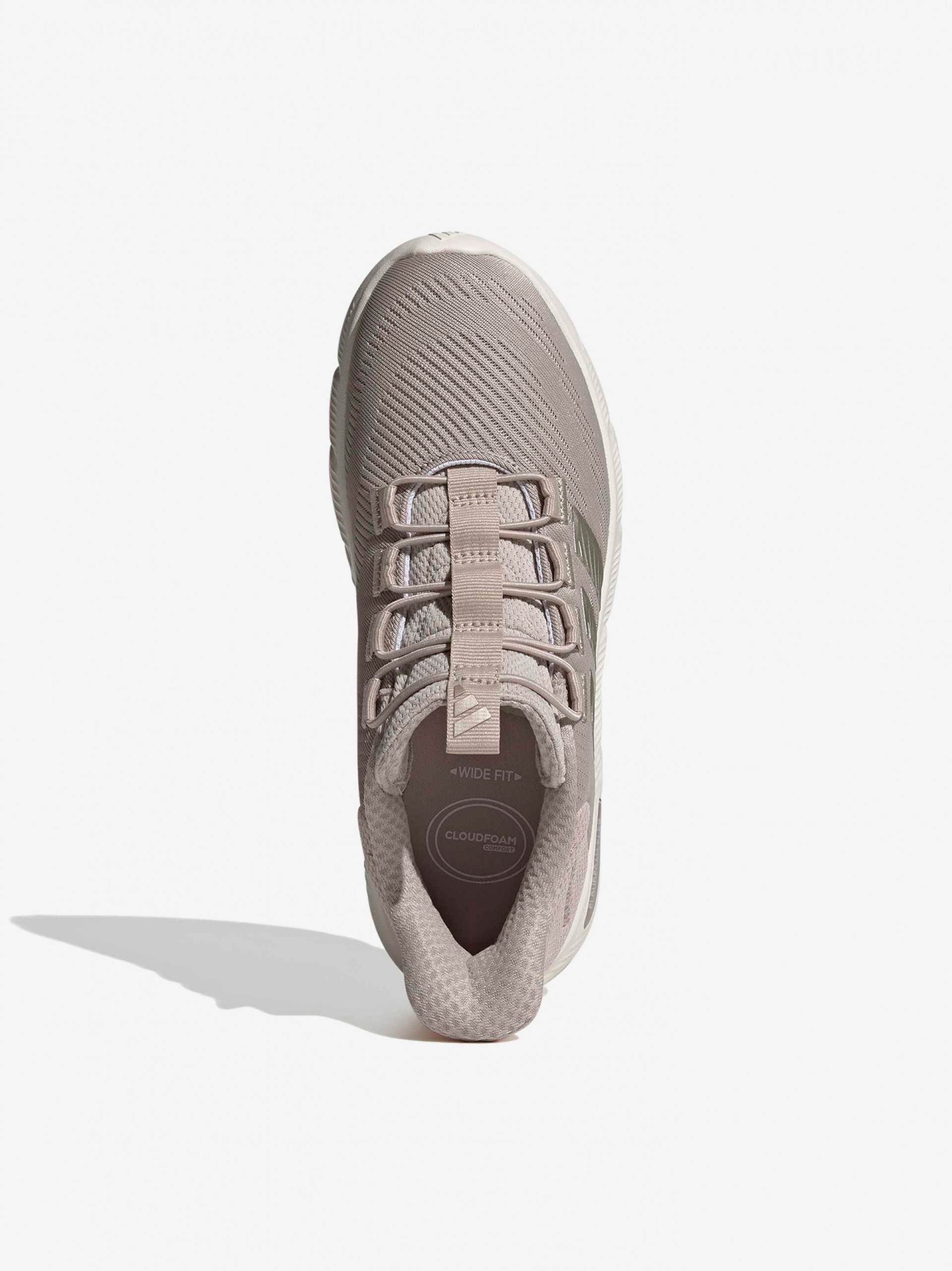 Adidas Cloudfoam Flex Rapidfit W Beige and Pink Walking Trainers