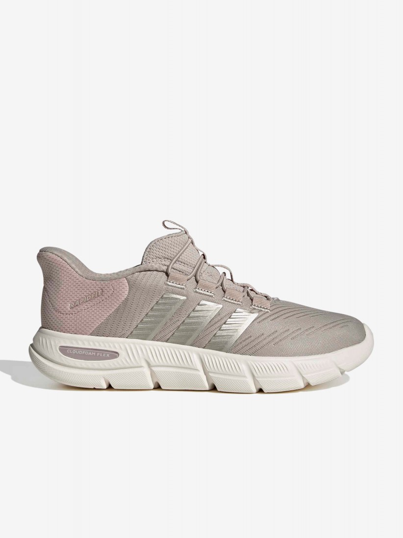 Adidas Cloudfoam Flex Rapidfit W Beige and Pink Walking Trainers