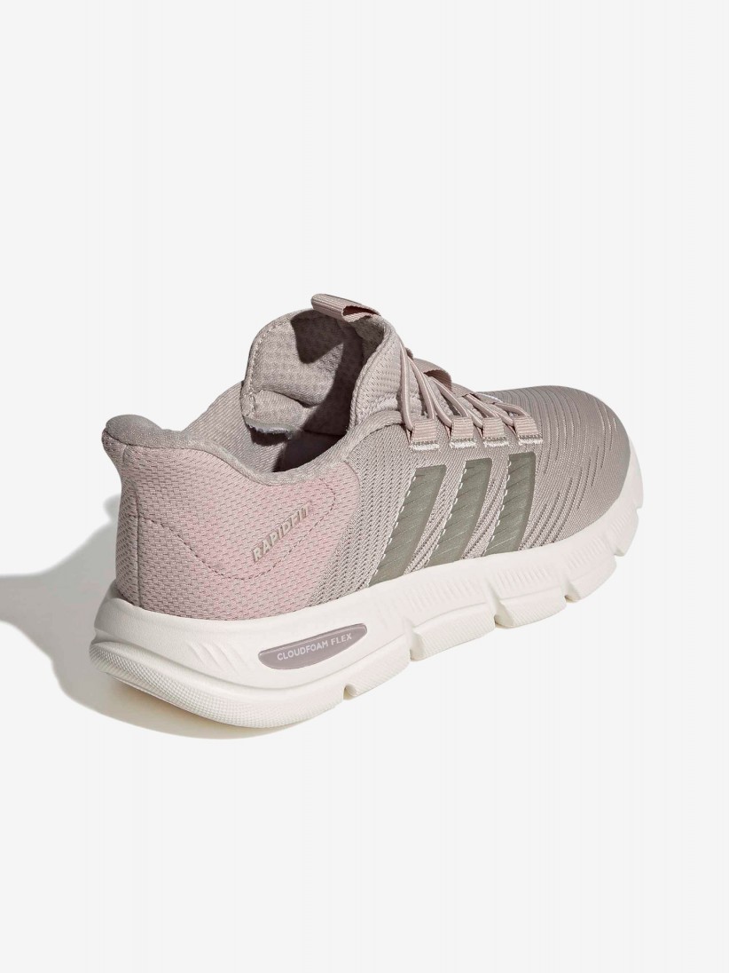 Adidas Cloudfoam Flex Rapidfit W Beige and Pink Walking Trainers