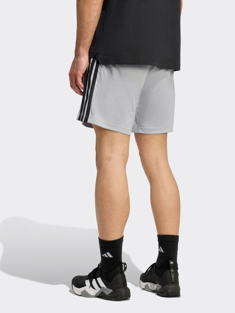 Adidas Workout Essentials Base 3-Stripes 18cm Grey and Black Training Shorts Adidas Workout Essentials Base 3-Stripes 18cm Grey and Black Training Shorts