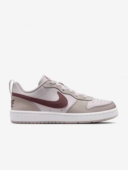 Nike Court Borough Low Essential+ Pink and Burgundy Junior Sneakers