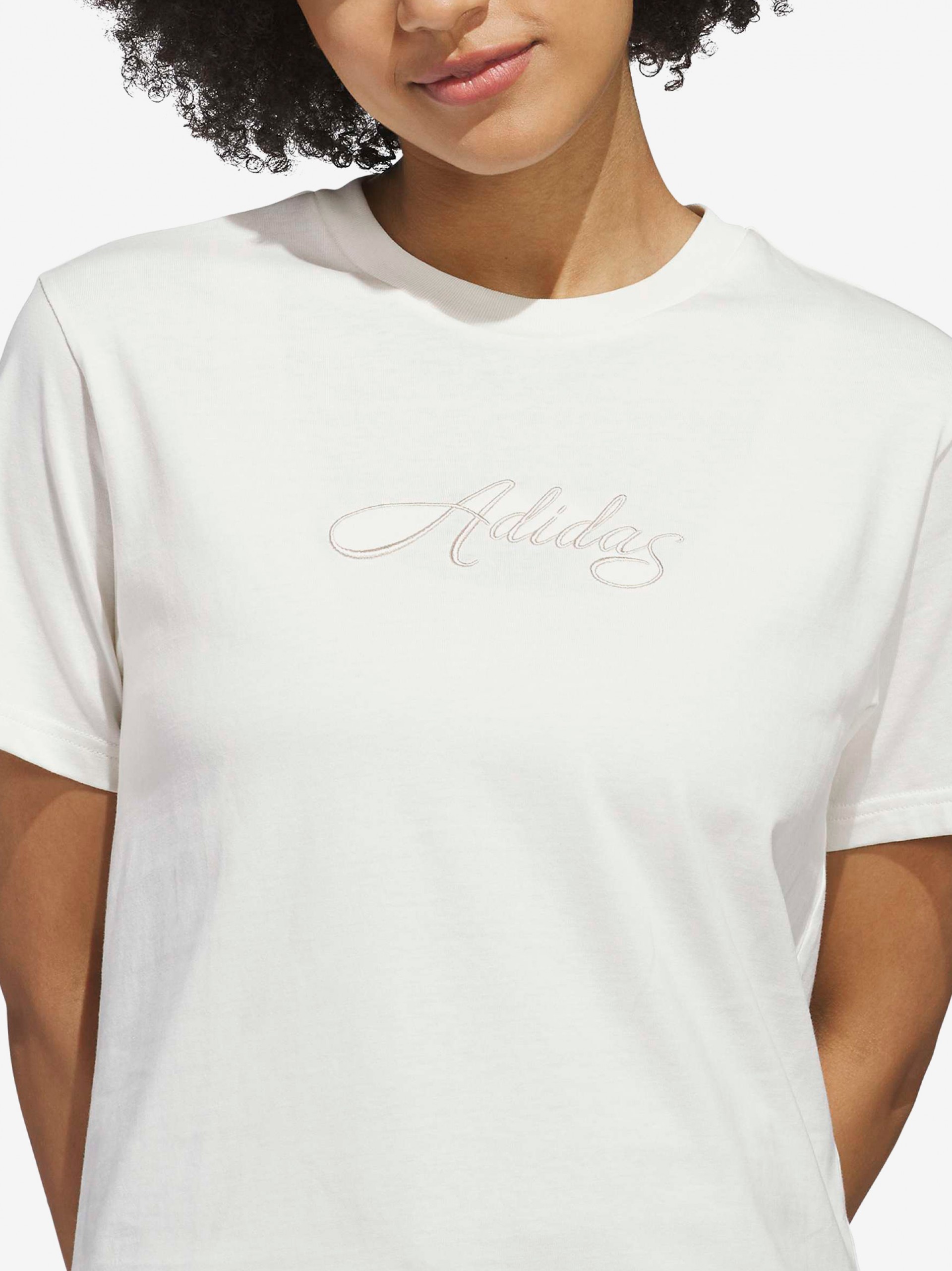 T-shirt Adidas Cursive Wordmark Graphic W Branca