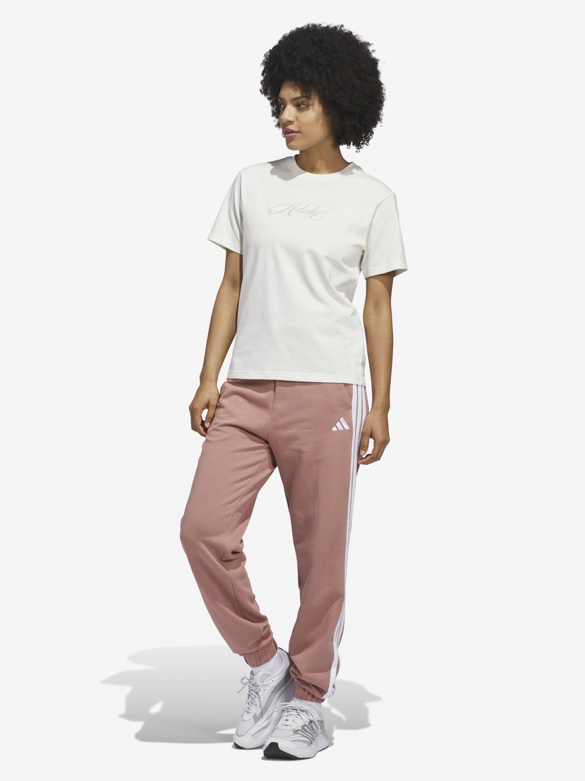 Adidas Cursive Wordmark Graphic W White T-shirt