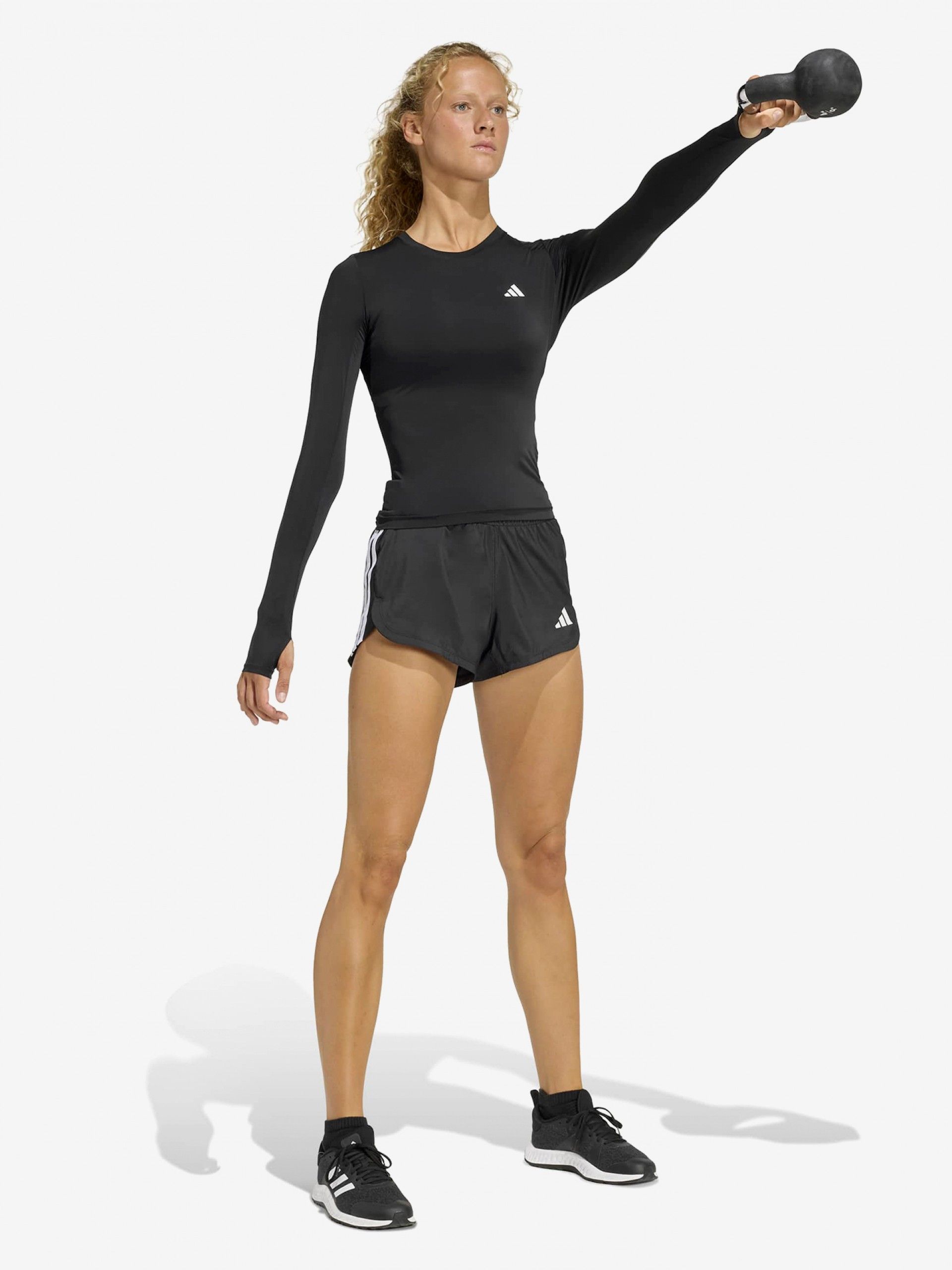 Camiseta de Manga Larga de Entrenamiento Adidas Power Essentials Workout Contour Climacool W Negra