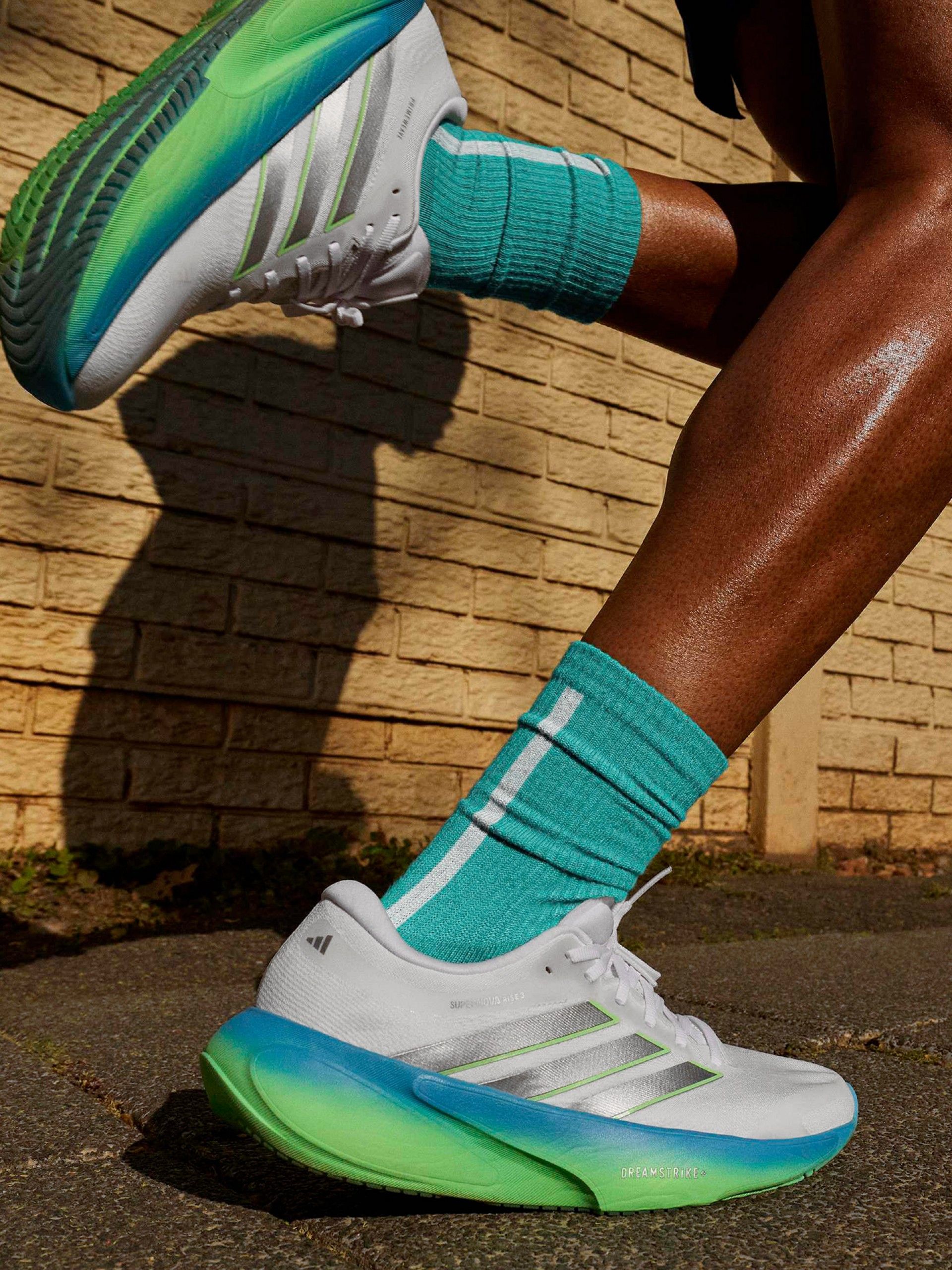 Adidas Supernova Rise 3 White, Blue and Green Running Trainers