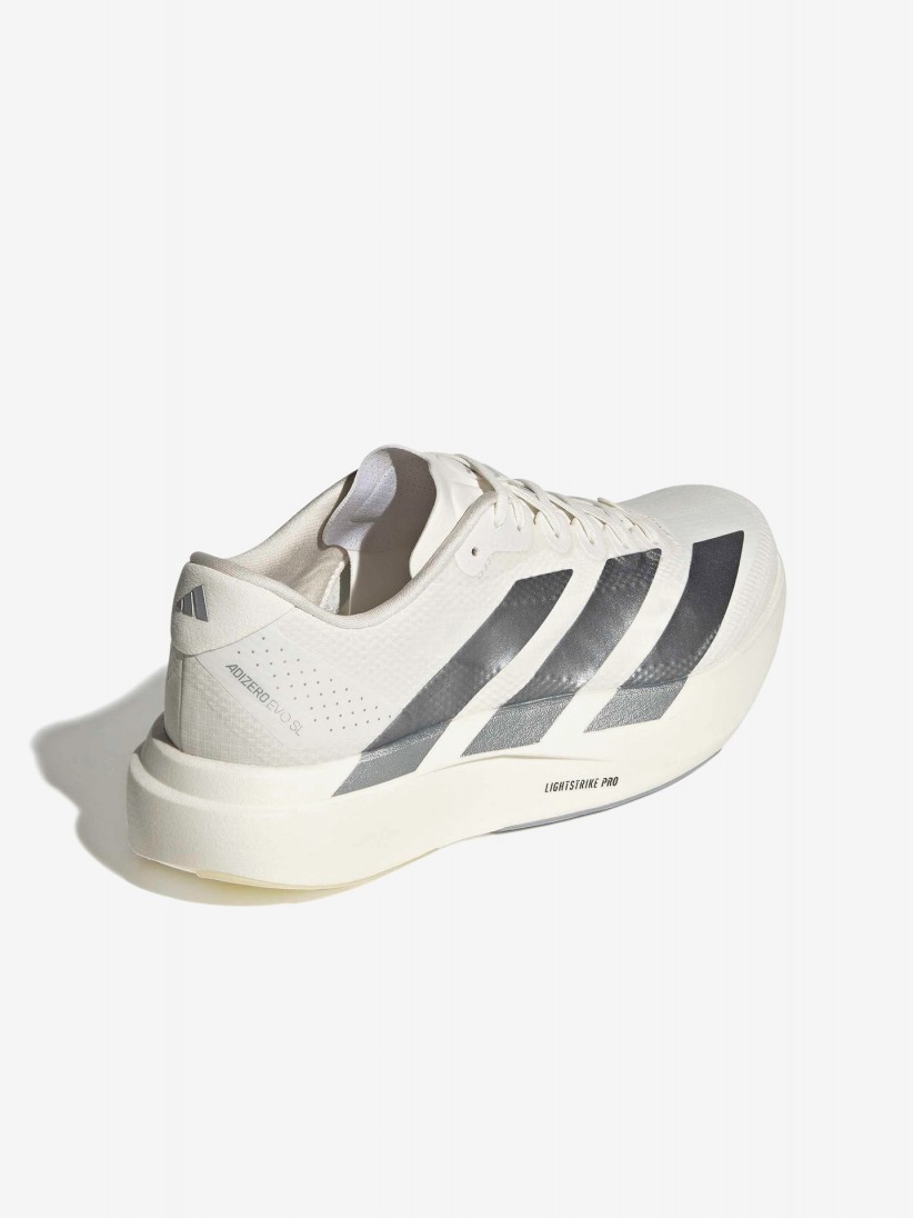Zapatillas de Running Adidas Adizero Evo SL Woven Blancas y Plateadas